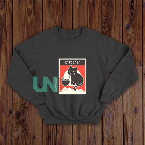 Ramen-Noodles-And-Cat-Sweatshirt