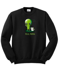 Alien with Alien Cat Sweatshirt