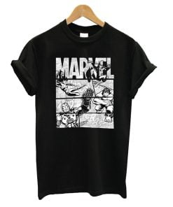 Marvel Avengers Black and White Comic T-Shirt